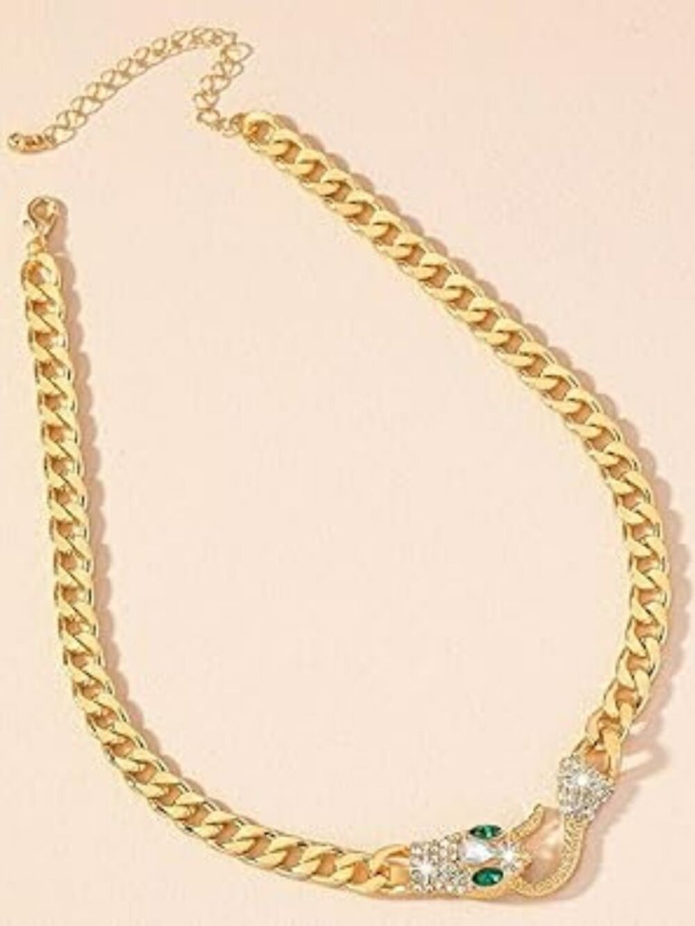 NEW Snake Head Curb Chain Pendant Necklace Statement Punk Adjustable Choker